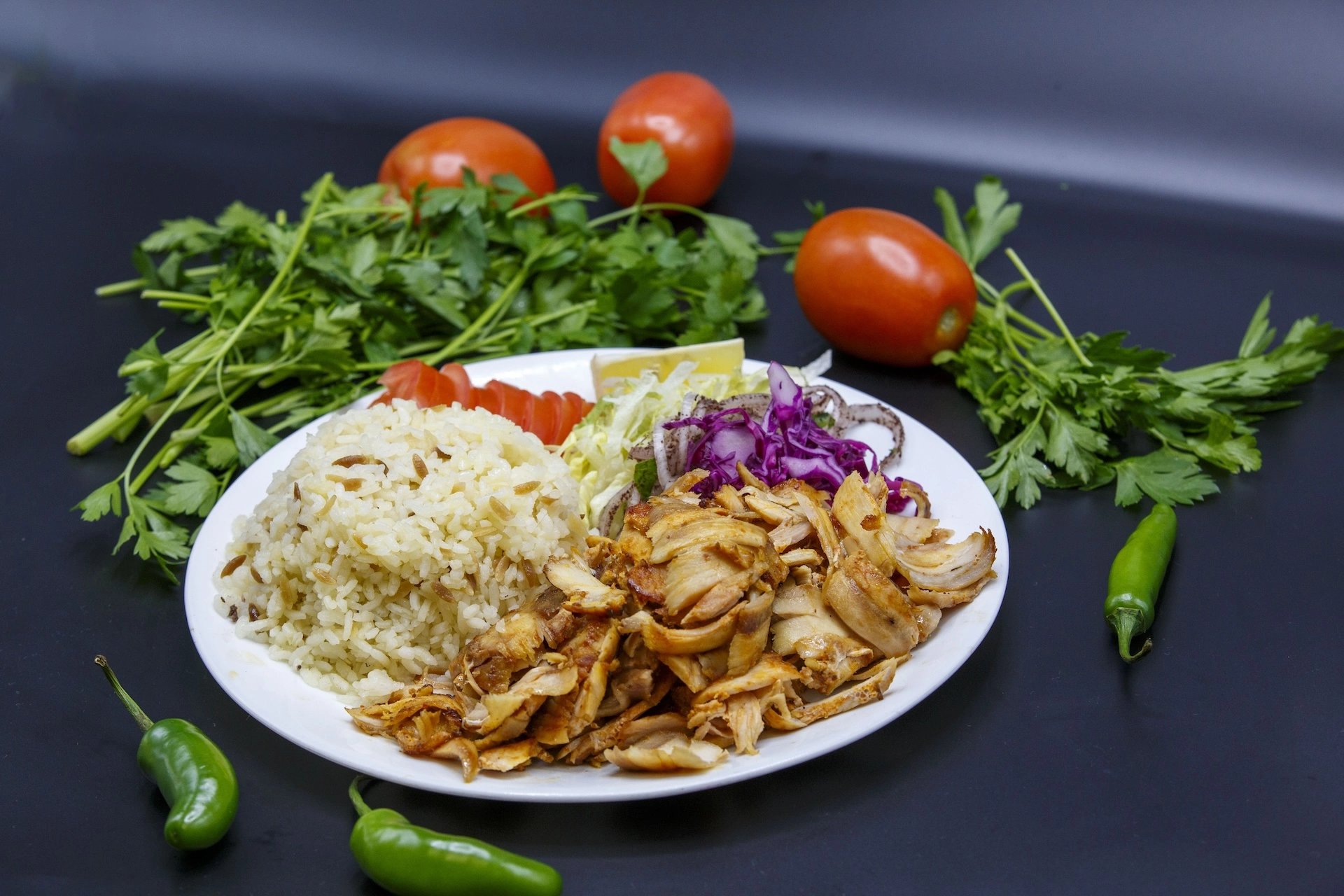 Chicken Rice Plate Chicken Rice/Salad Plate